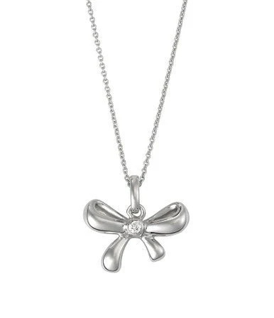 Diamond Bow Necklace 0.04ct - Image 3
