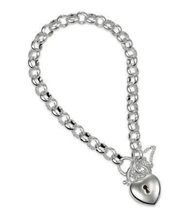 Silver Padlock Bracelet B4PH - Image 3