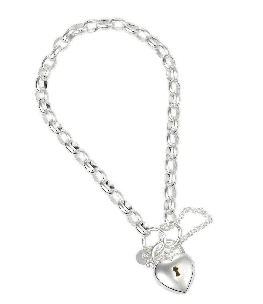 Silver Padlock Bracelet BO3PH - Image 2