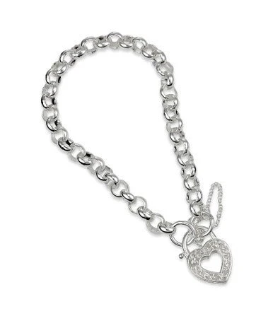 Silver Padlock Bracelet HP - Image 3